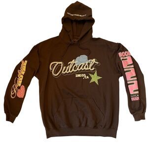 Outcast Indio Rodeo Night Room 222 Heartbreak Hotel Stage Coach Hoodie Brown XL